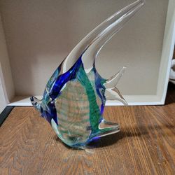 Vintage handmade art glass angelfish
