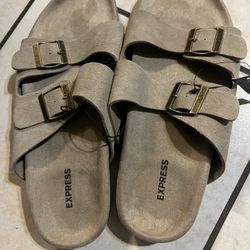 Express Suede Double Buckle Sandals