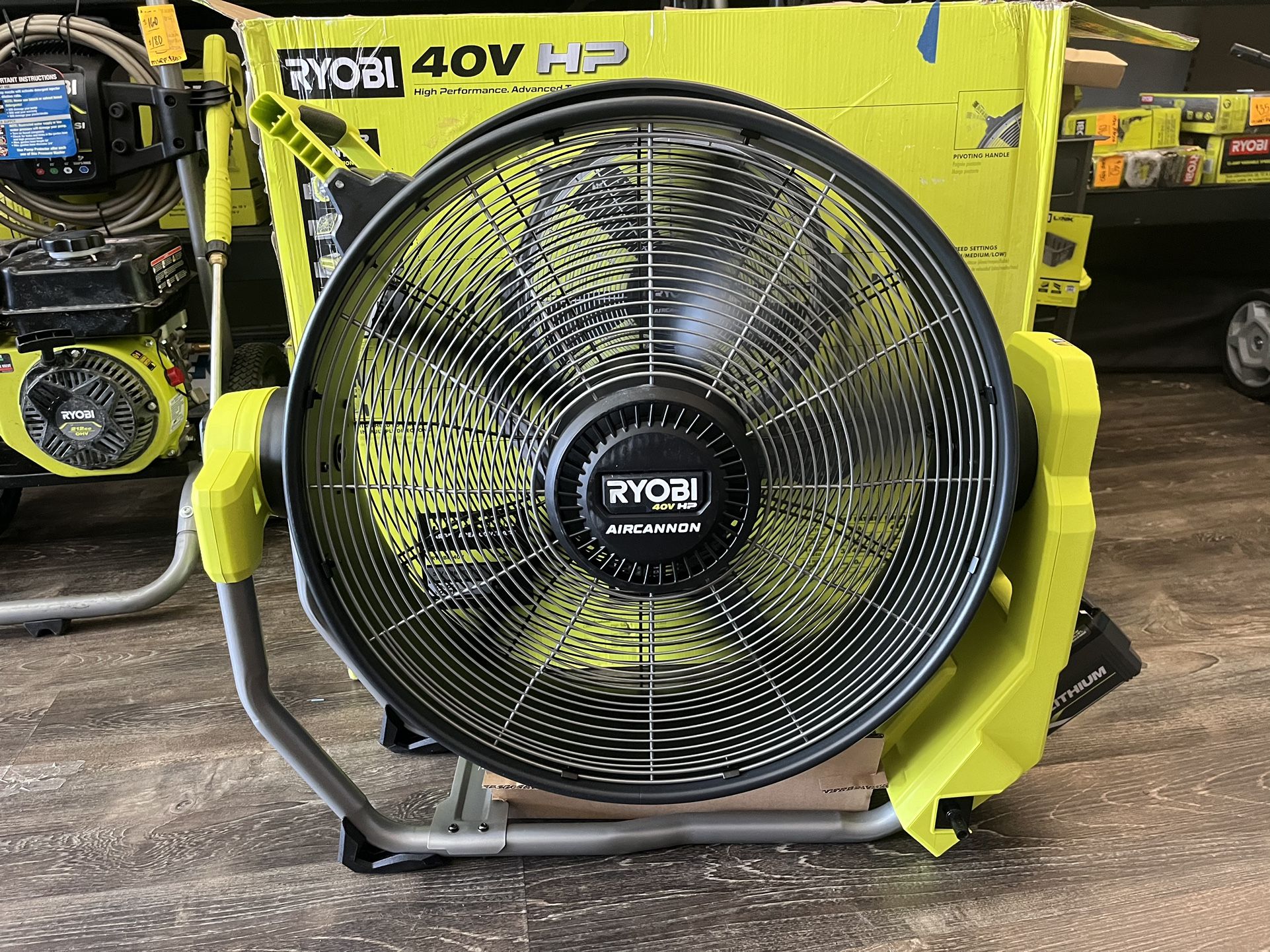 New Ryobi HP 40V Brushless 20” Hybrid Air Cannon Fan Corded Or Cordless
