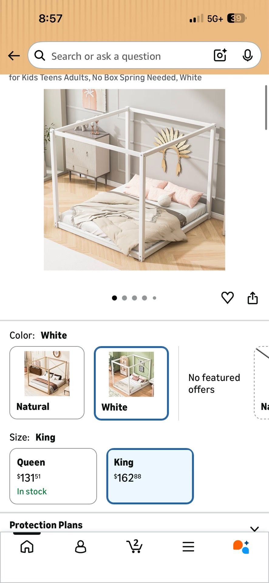Kind size canopy bed frame
