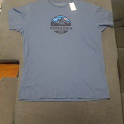 Patagonia Mens T Shirt Size XXL Blue Fits Roy Scope Organic