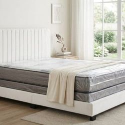 Queen Size Bed Frame With Mattress And Box Springs Set Velvet Bed Frame White 