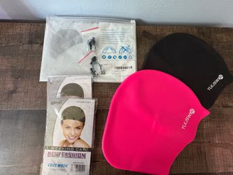 Brand new 2 pack large silicone swim caps