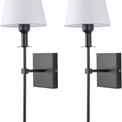 Set of 2 Wall Sconce Battery Operated Wall Light,Battery Powered Non-Hardwired Fixtures,with Remote Control Dimmable Bulb(Included Bulb) (Color
