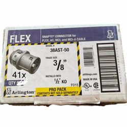 Arlington Industries 38AST 3/8" Snap2 IT Connector Box of 41 - New