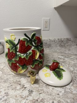 Strawberry Vintage Ceramic Beverage Dispenser