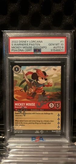 2022 Disney Lorcana Mickey Mouse D23 Expo Promo PSA 10 Auto 8
