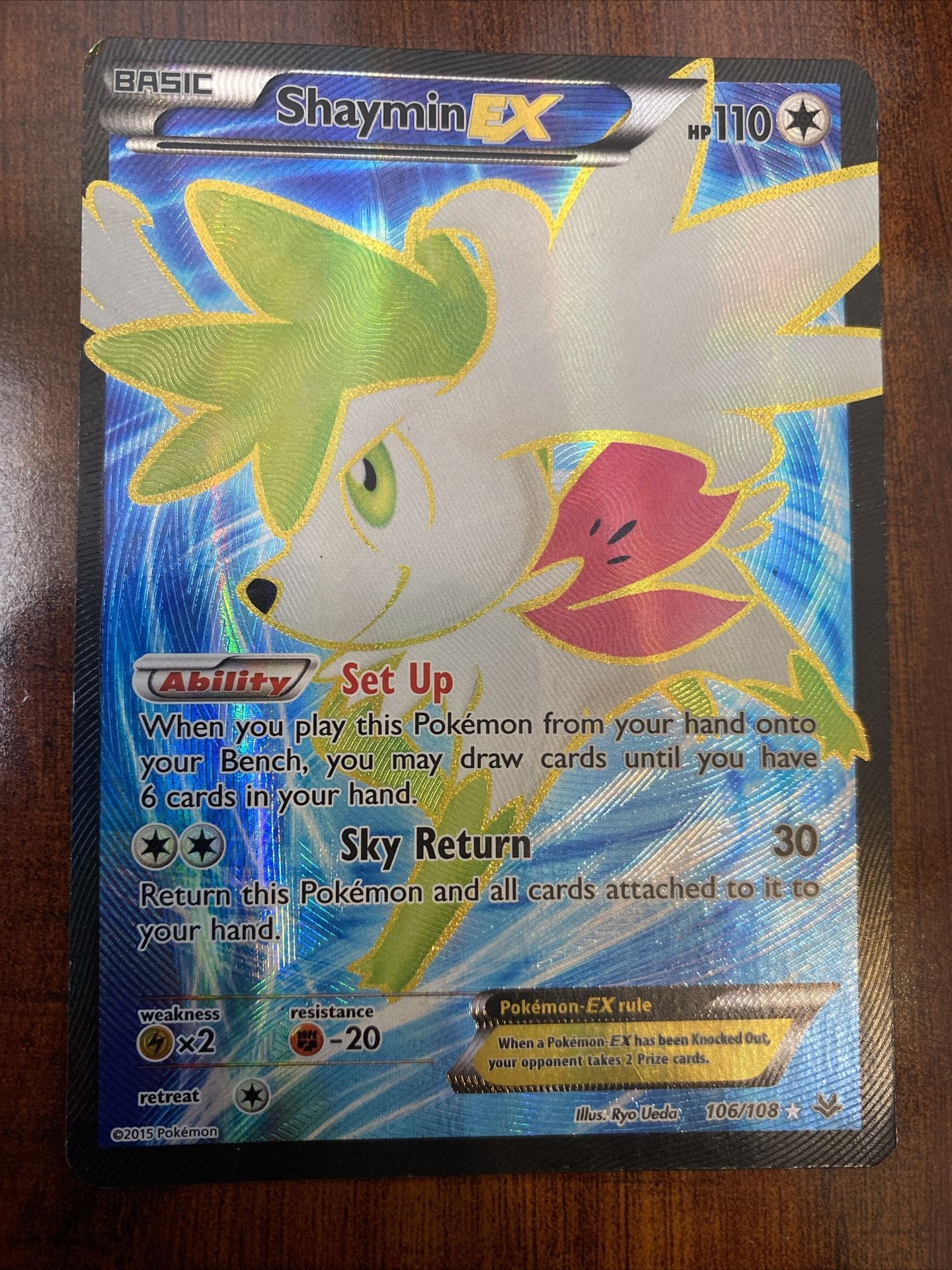 Pokemon Shaymin EX 106/108 Roaring Skies Full Art Rare Holo MP/HP