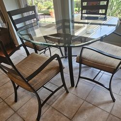 Kitchen Glass Top & 4 Chair Set