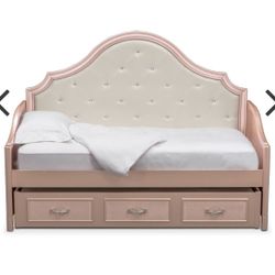 Serena Twin Trundle Daybed  Set- Rose Quartz