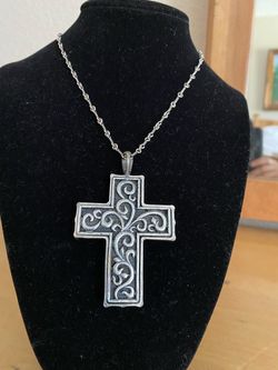 Double sided Cross Pendant Necklace