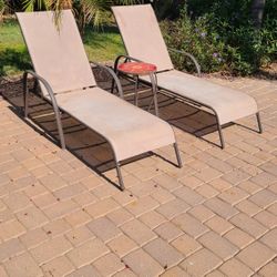 Pool Lounger and Table