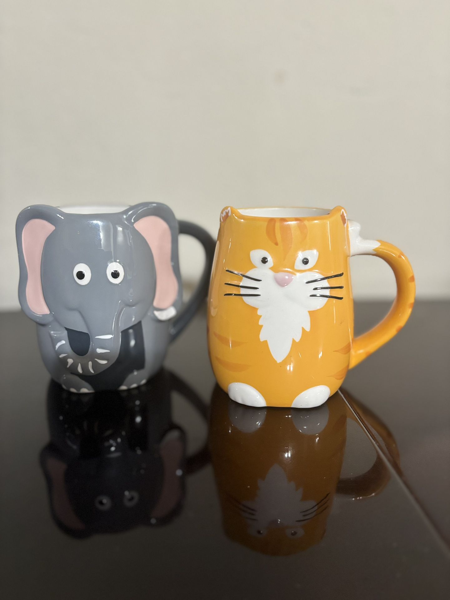 Animal Mugs - Cat And Elephant 