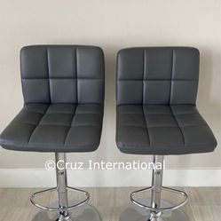 New 2 Gray Bar Stools 