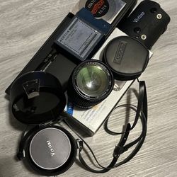 Vintage Camera Gear Bundle – Vivitar 70-210mm Lens + Accessories + Weston Light