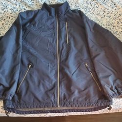 WEATHERPROOF Men's Size XXL Navy Blue  Long Sleeve Windbreaker Rain Jacket Coat