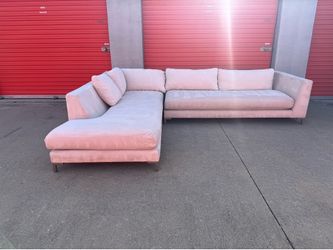 ✨🚚🛋️Oversized Ivory Velvet Sectional w/ Chaise | Free Delivery | Hablo Español
