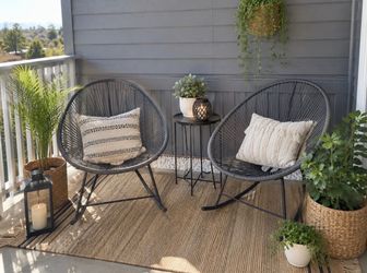 Modern Dark Gray Acapulco Rocking Chairs - Set of 2