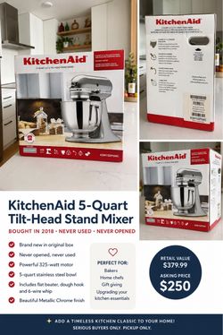 KitchenAid Artisan 5-Quart Stand Mixer – Brand New, Never Opened