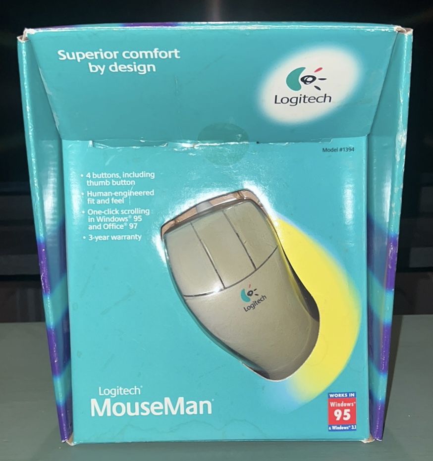Vintage Logitech MouseMan Computer Mouse