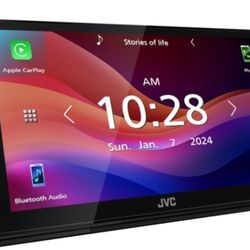 JVC  KW-M590BT
1-DIN 6.8" Touchscreen Digital Multimedia Receiver with Wired Apple CarPlay® & Android Auto™, USB Mirroring, and Built-In Bluetooth (Do