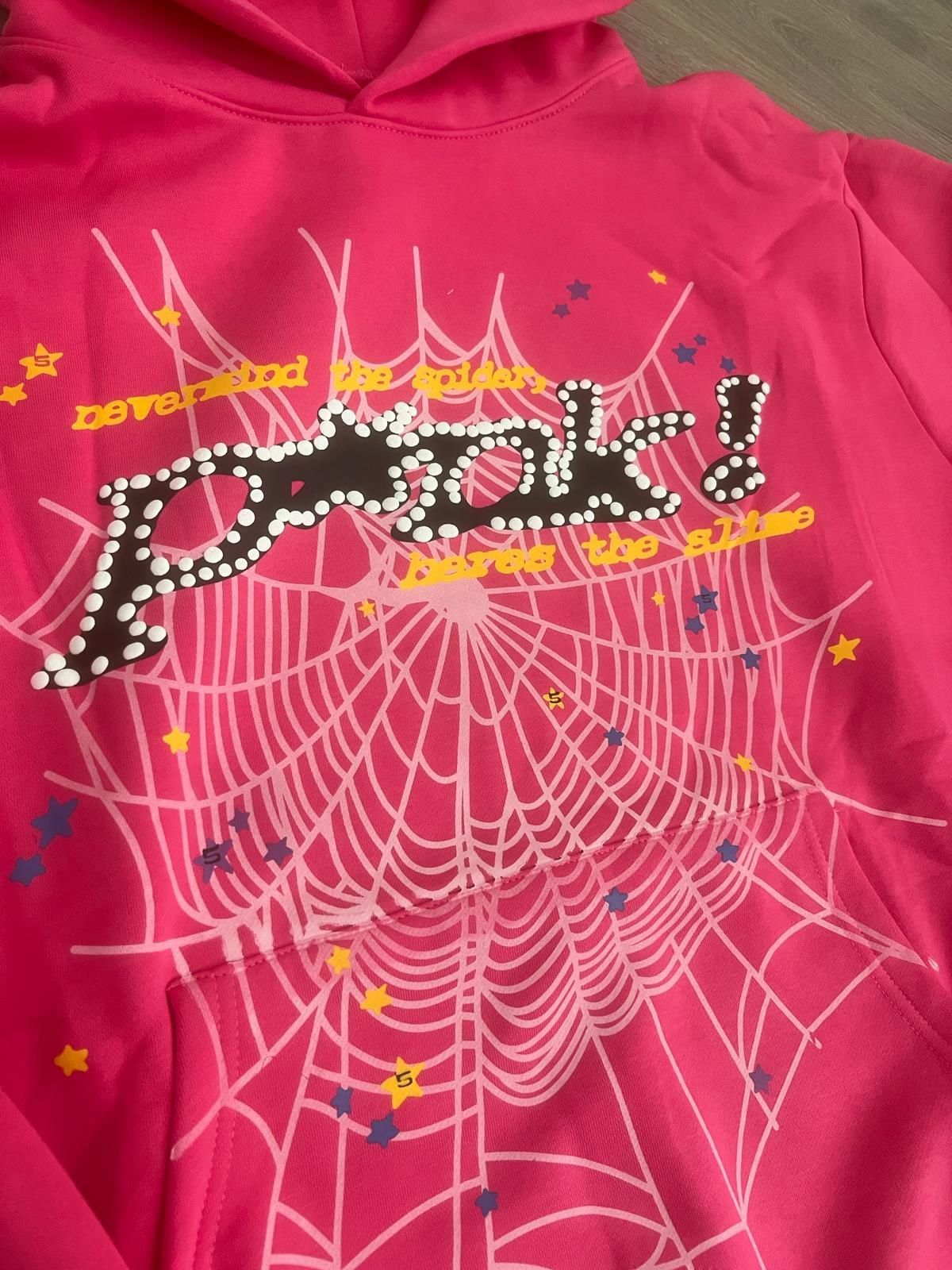 pink sp5der hoodie