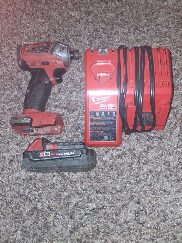 Milwaukee M18 Impact Driver, Charger, and REDLITHIUM Battery