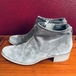 Paul Green Logan Ankle Boots Womens Size 10.5 US , 8 UK Gray Suede, Side Zip