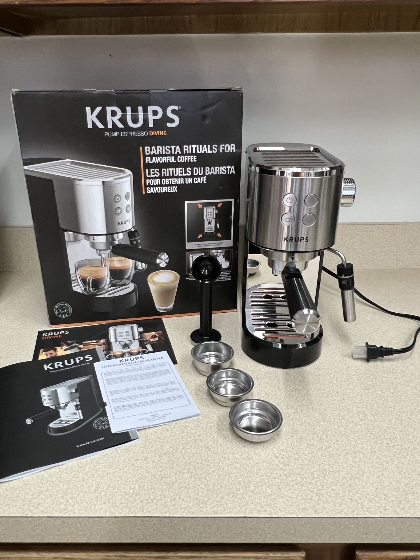KRUPS pump espresso divine xp444 stainless steel espresso machine
