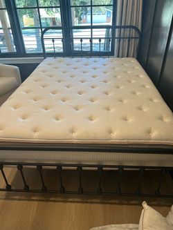Queen bed frame and mattress