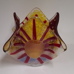 Creative Glass Fusion Moon & Stars And Sun Candle Holder