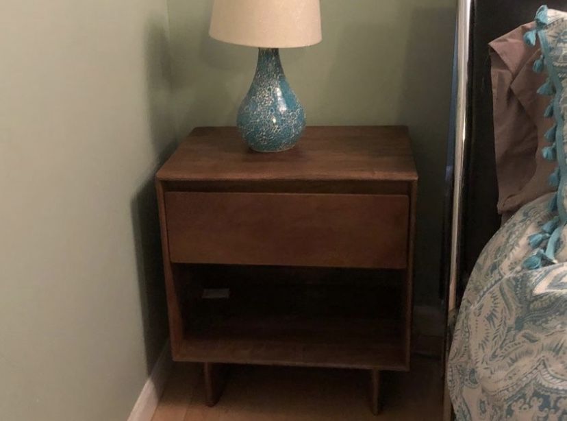 West Elm Anton Solid Wood Nightstand 22” Burnt Wax