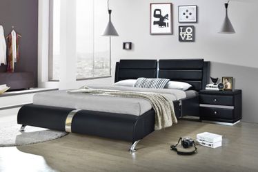 New Black Modern Queen Size Bed Frame