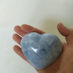 281g Natural Reiki Chakra Crystal Heart Celestite Quartz, healing massage decor.

