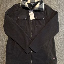 New With Tags $75 CHAPS SPORT Polo Ralph Lauren Fleece Zip Jacket WOMEN L
