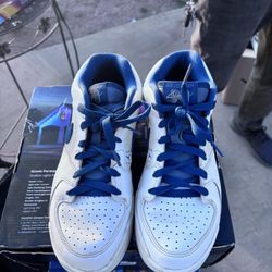 Nike Jordan Stadium 90 sneakers in a white and blue colorway