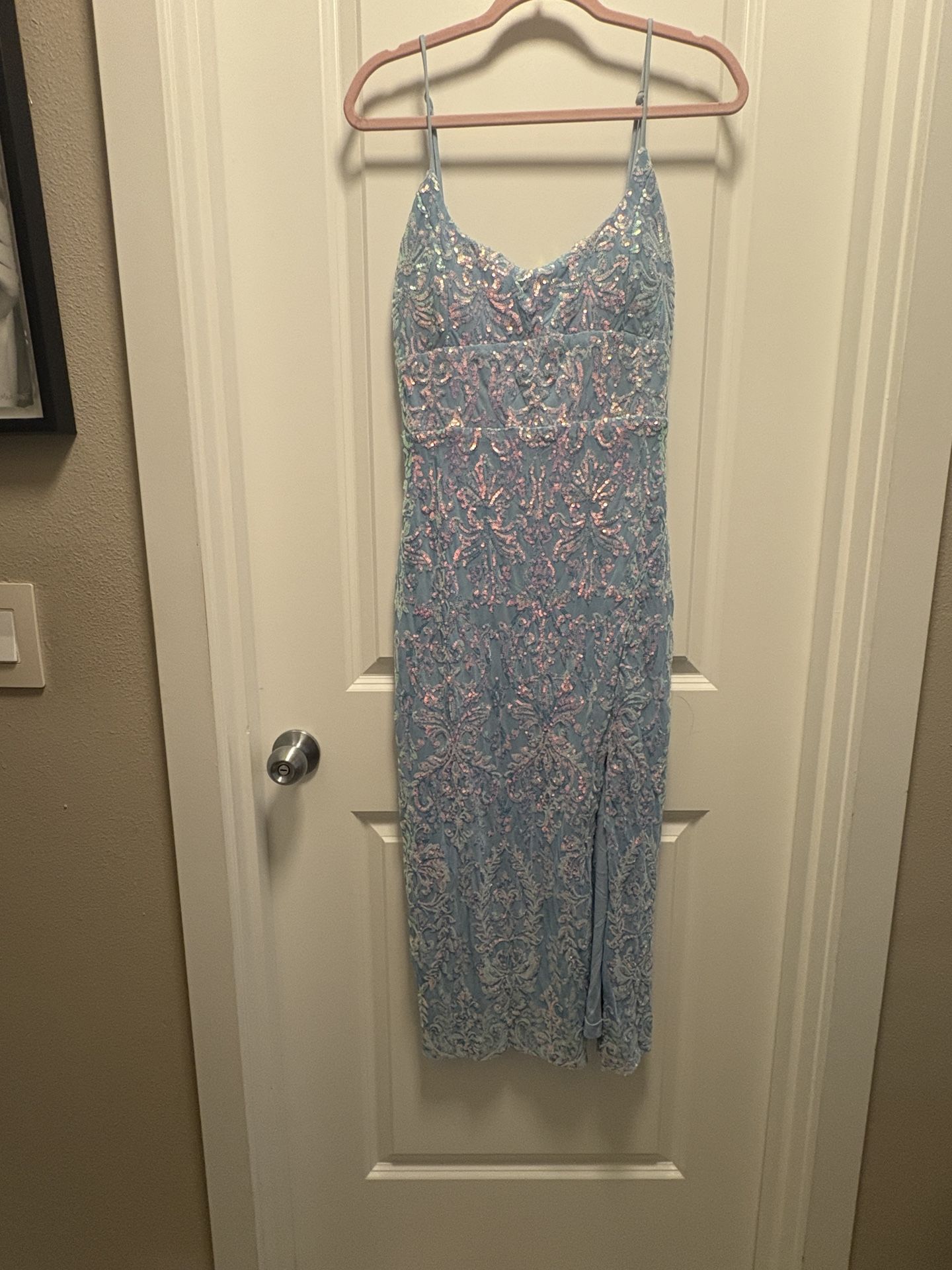 Baby Blue Sequin Dress