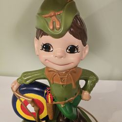 Robinhood ceramic handpainted lamp with shade