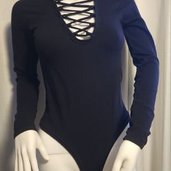 Sexy Cutout Neckline Black Bodysuit