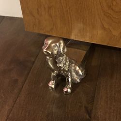 Silver Dog Door Stop 