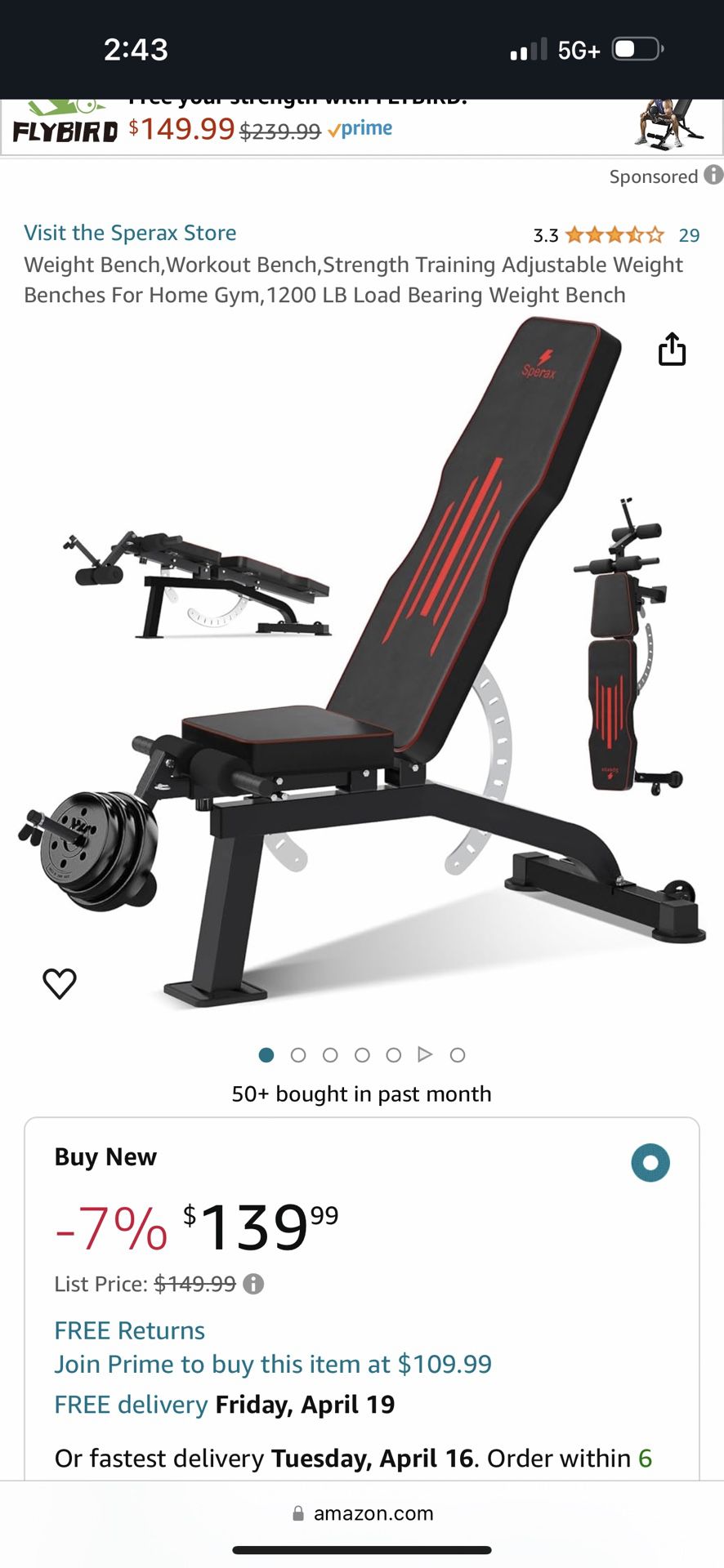 New Weight Bench Workout Gym 1200 Libras Load $80