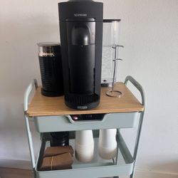 Nespresso Machine And Coffee Stand