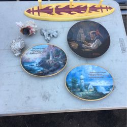 Light House Plates Decorations , Shells And Coat Hanger
