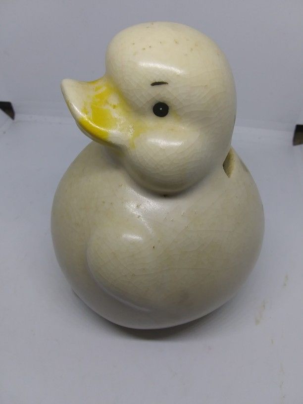 VINTAGE CERAMIC COIN BANK DUCK