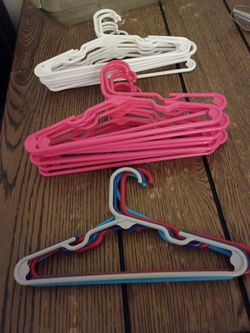 Plastic Clothes Hangers Mixed Colors Lot