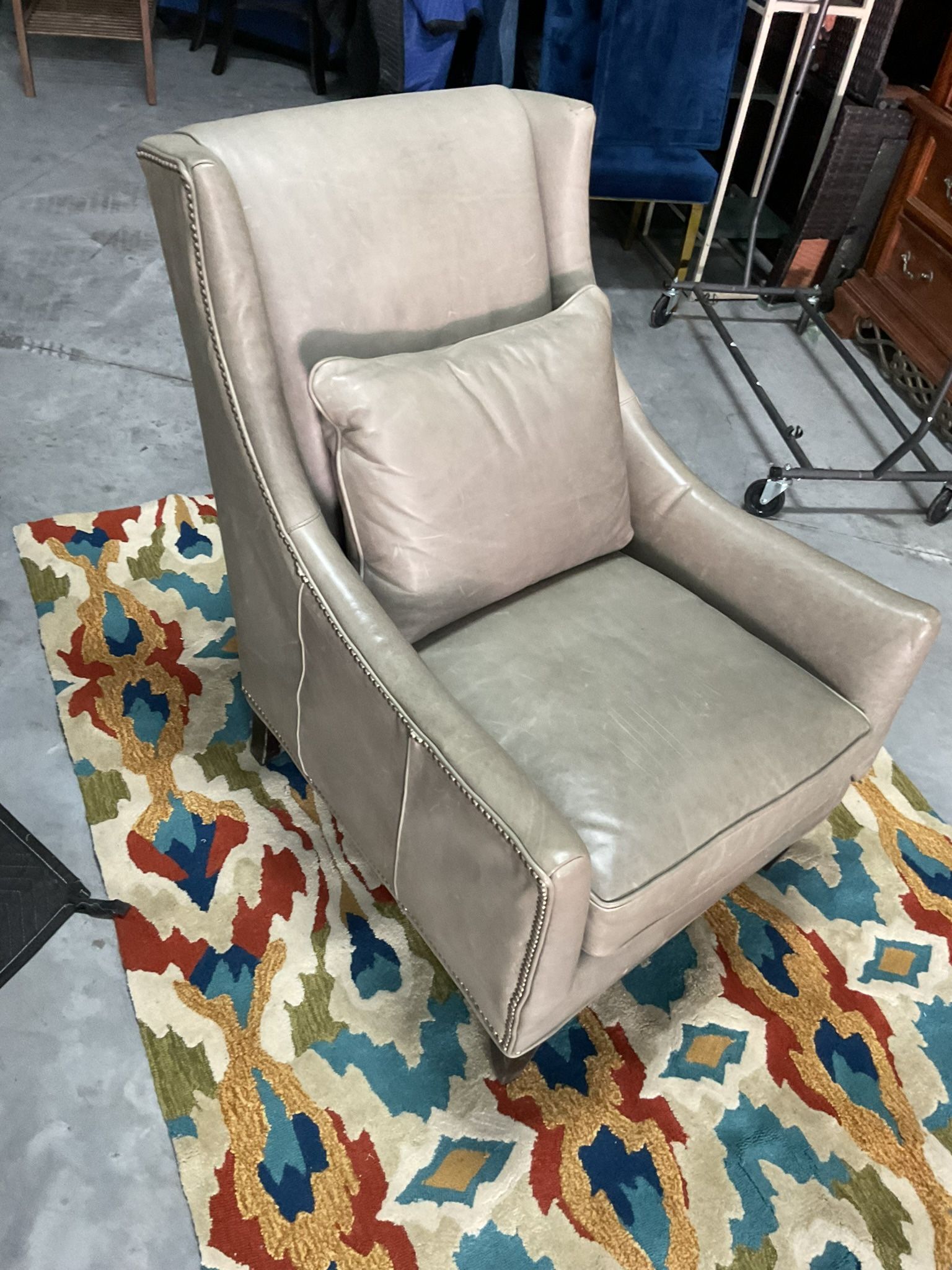 Gray Leather Chair