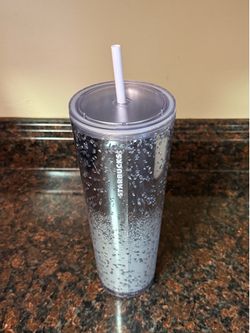Starbucks Holiday Ombre Silver Glitter Cold Cup 24oz