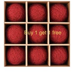 Burgundy Christmas Ornaments for Tree Decorations - Large 3.15 inch Crochet Christmas Balls for Winter Holiday - Rustic Shatterproof Xmas Bulbs Bulk f