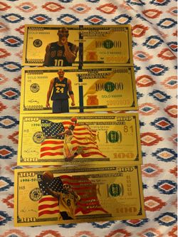 24k gold foiled Kobe Bryant collectable bills