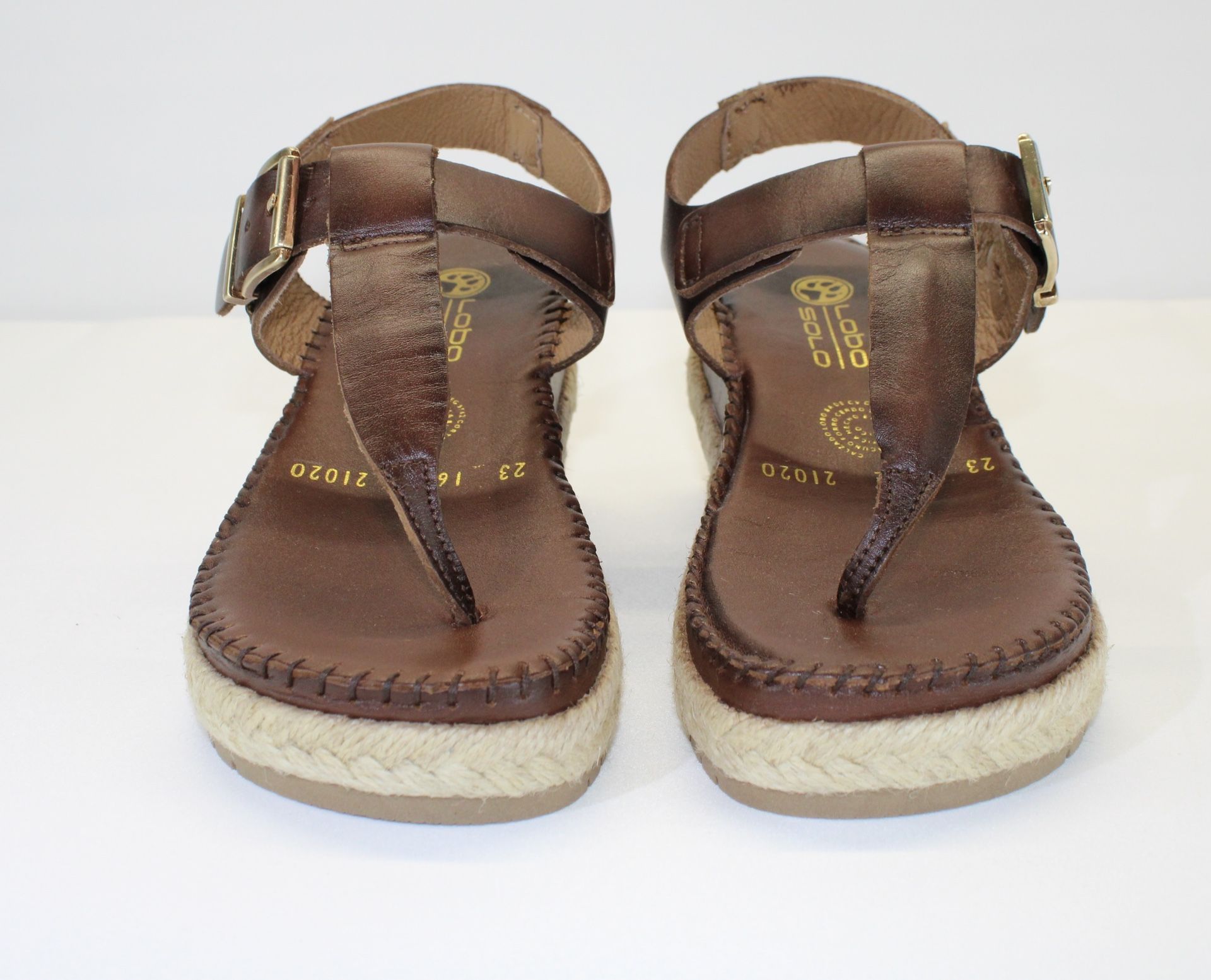 Leather Platform Sandal Women’s Brown Size 6 Lobo Solo